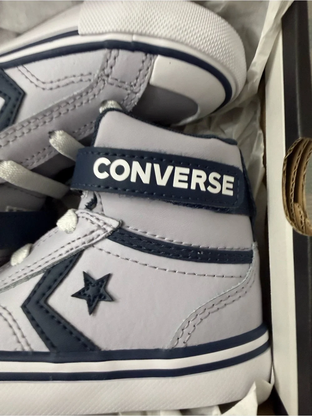 Converse Kids White & Navy High-Top Sneakers